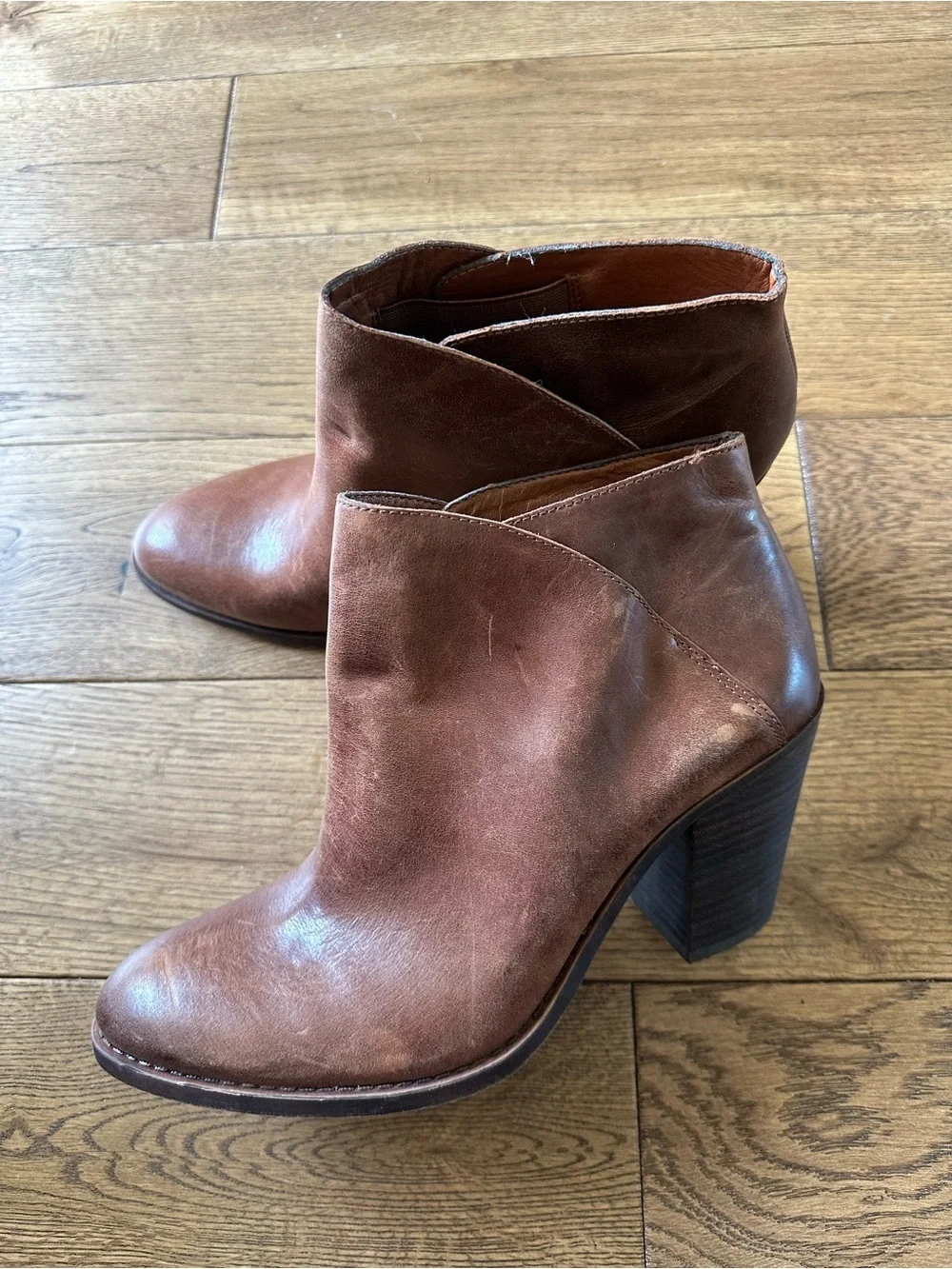 New Lucky Brand Eesa Brown Leather Booties Sz 10